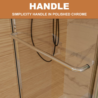 54 in. W x 72 in. H Sliding Framed Shower Door Finish with Clear Glass