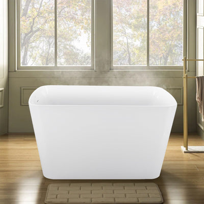 27-in W x 47-in L Gloss Acrylic Oval Freestanding Soaking Bathtub