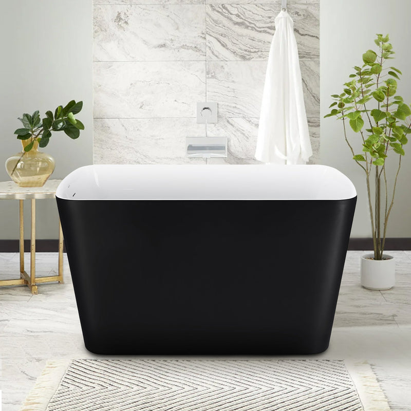 27-in W x 47-in L Gloss Acrylic Oval Freestanding Soaking Bathtub