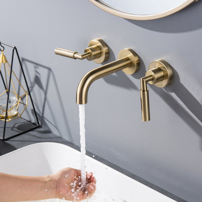 Wall Mounted Two Handles 3 Holes Best Bathroom Faucet