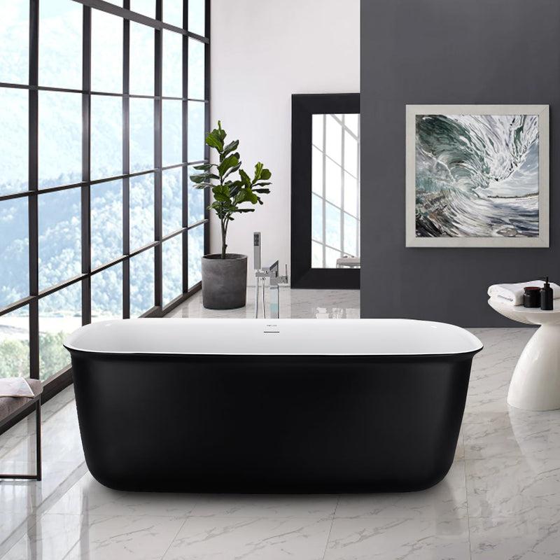 29-in W x 62-in L Acrylic Freestanding Contemporary Soaking Bathtub