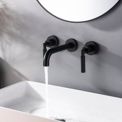 Wall Mounted Two Handles 3 Holes Best Bathroom Faucet