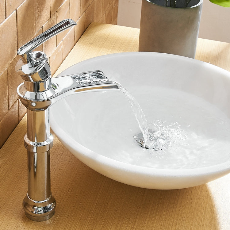 Single Handle Single Hole Bathroom Faucet High Spout Pop-Up Drain Included