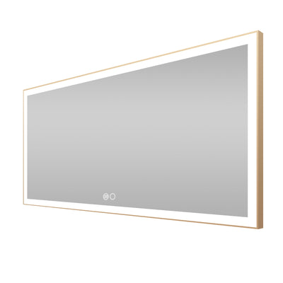 60 in. W x 28 in. H Aluminium Framed Rectangular LED Light Bathroom Vanity Mirror