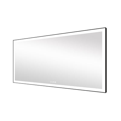 72 in. W x 36 in. H Rectangular Framed LED Light Wall Vertical/Horizontal Bathroom Vanity Mirror in Alumi