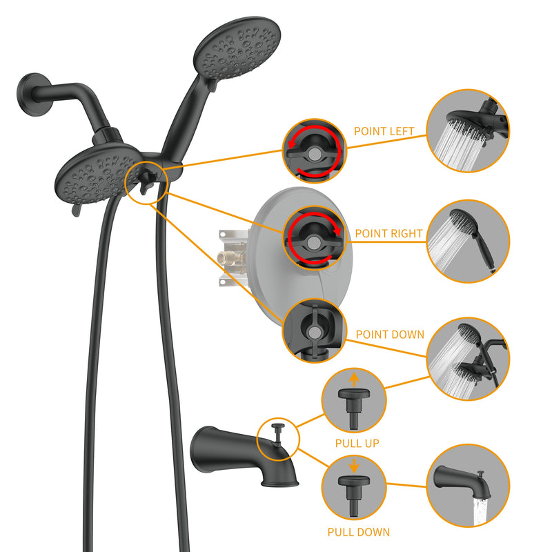 Concealed Valve Round High Pressure Built-In Shower System