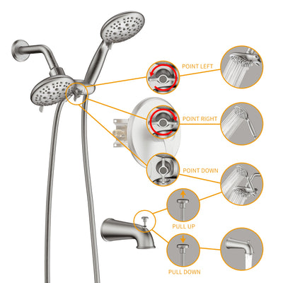 Concealed Valve Round High Pressure Built-In Shower System