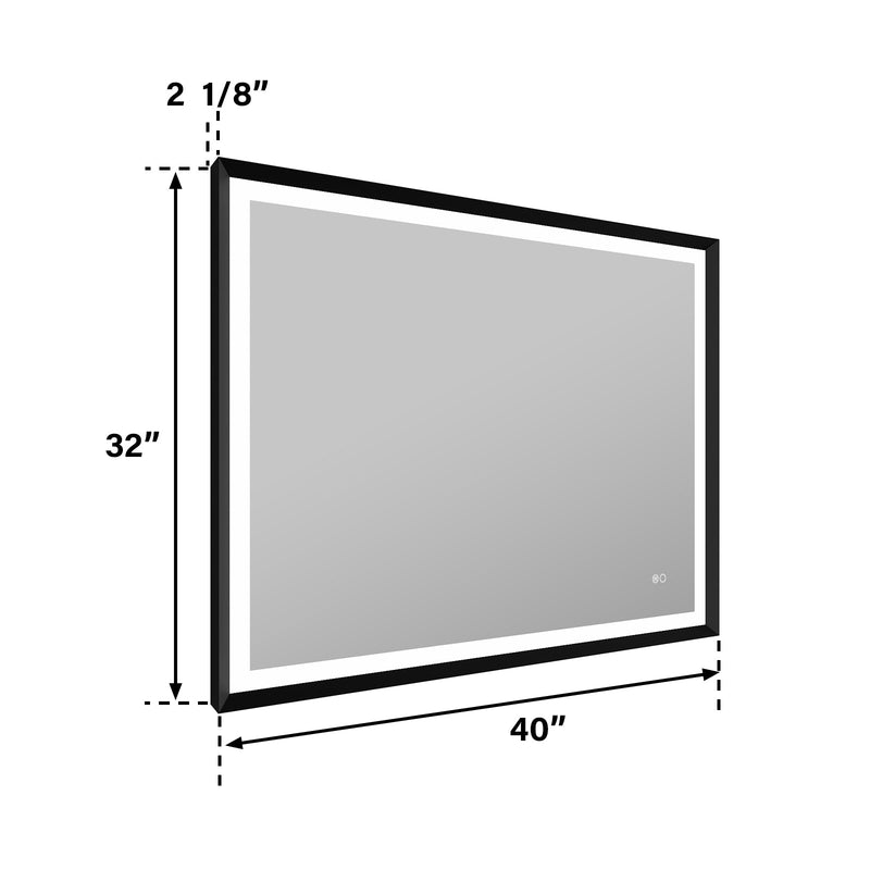 40 in. W x 32 in. H Aluminium Framed Front and Back LED Light Bathroom Vanity Mirror