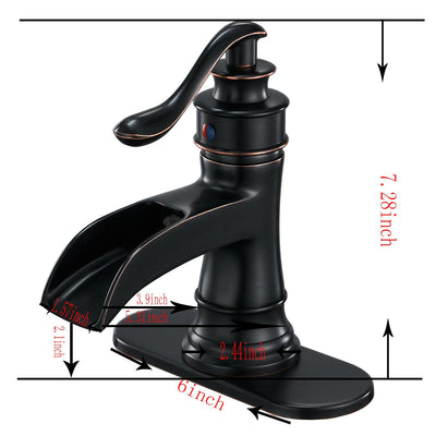 Single Hole Single Handle Sleek Stylish Bathroom Faucet with Drain Kit Included in Oil Rubbed Bronze (Valve Included)