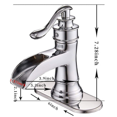 Single Hole Single-Handle Sleek Stylish Bathroom Faucet in Polished Chrome