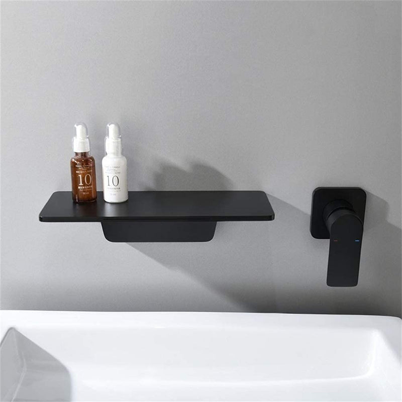 Waterfall Bathroom Sink Faucet 1- Handle Wall Mount Lavatory Faucet