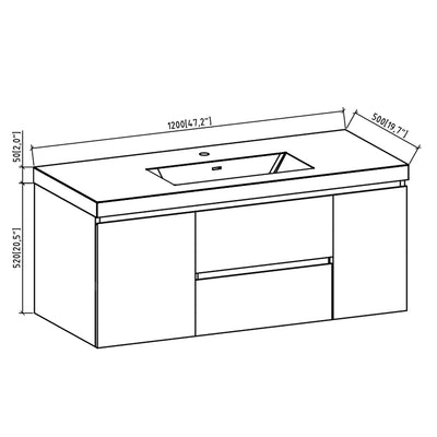 23.6 in. W x 18.9 in. D x 22.5 in. H Bath Vanity in White with White Vanity Top and Basin