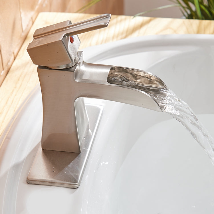 Single Handle Single Hole Bathroom Faucet Pop-Up Drain Included and Supply Line