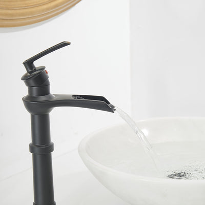 Single Handle Single Hole Bathroom Faucet High Spout Pop-Up Drain Included