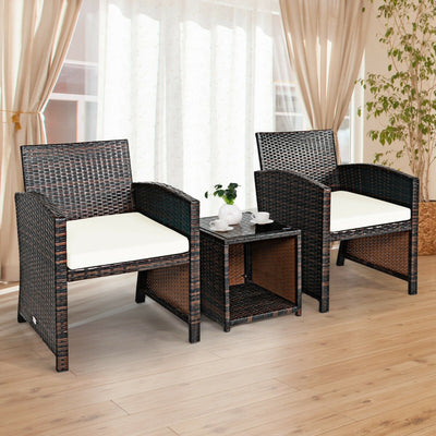 3 Pieces PE Rattan Wicker Furniture Set