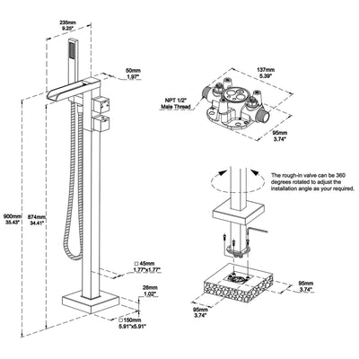 Single Handle Freestanding Bathtub Faucet