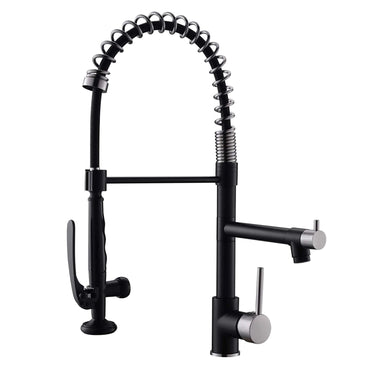 Single Handle Pull Down Sprayer Kitchen Faucet with 360℃ Rotation  in Matte Black