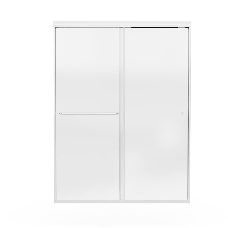 54 in. W x 72 in. H Sliding Framed Shower Door Finish with Clear Glass