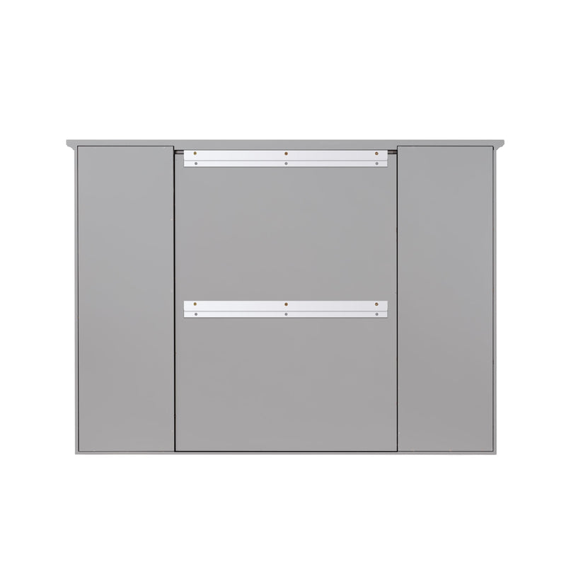 42 in. W x 30 in. H Rectangular Wood Frame Surface Mount Soft Close Medicine Cabinet with Mirror