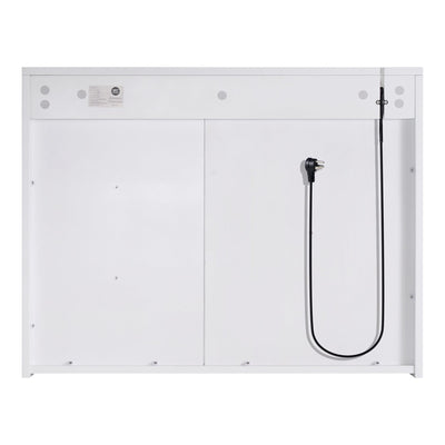 36 in. W x 28 in. H Rectangular Surface Mount LED Mirror Medicine Cabinet in White