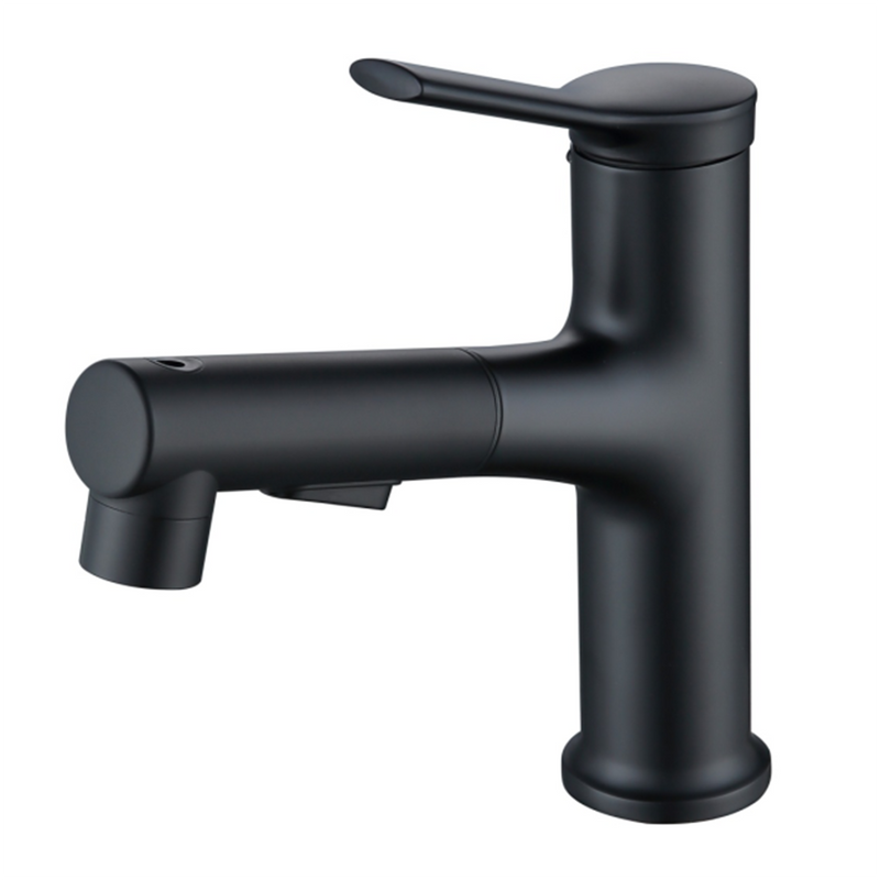 Three Functions Single Hole Pull Down Bathroom Faucet