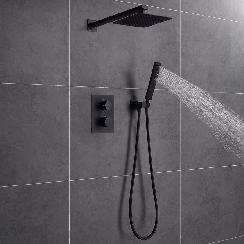 Wall Mounted Large Flow Thermostatic Shower System With Rough-In Valve