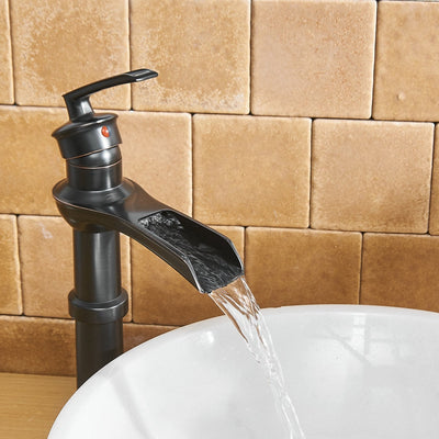 Single Handle Single Hole Bathroom Faucet High Spout Pop-Up Drain Included