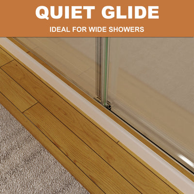 48 in. W x 72 in. H Sliding Framed Shower Door Finish with Clear Glass