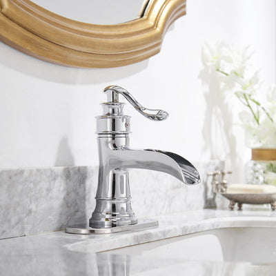 Single Hole Single-Handle Sleek Stylish Bathroom Faucet in Polished Chrome