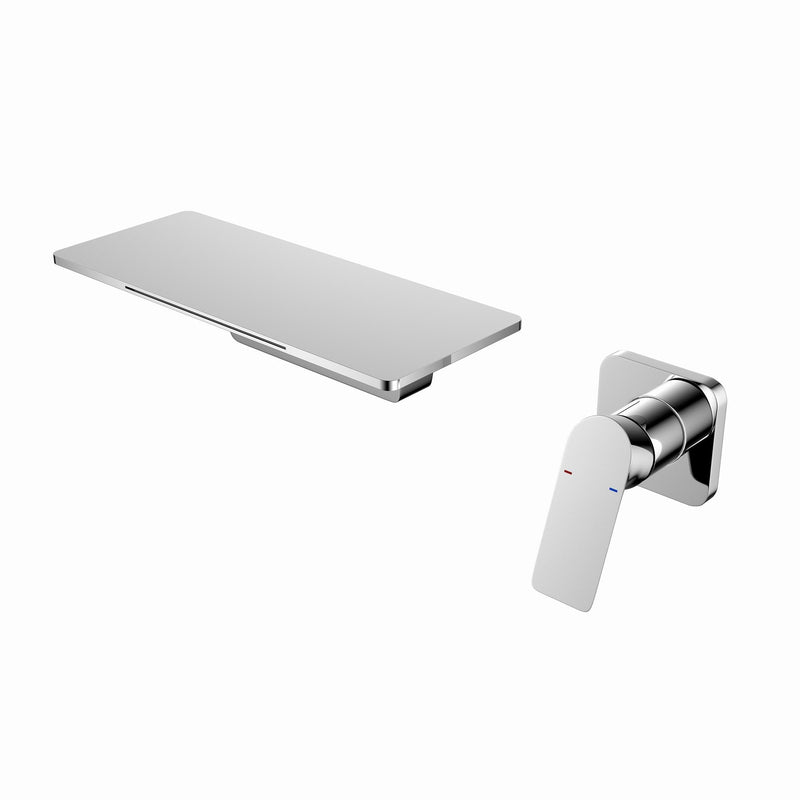 Waterfall Bathroom Sink Faucet 1- Handle Wall Mount Lavatory Faucet