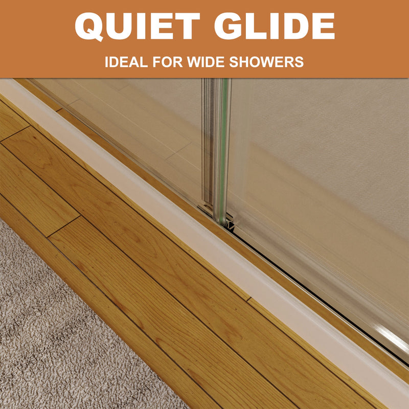 54 in. W x 72 in. H Sliding Framed Shower Door Finish with Clear Glass