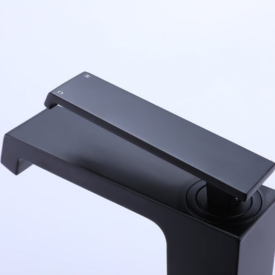 Single Hole Single-Handle Low Arc Bathroom Faucet in Matte Black