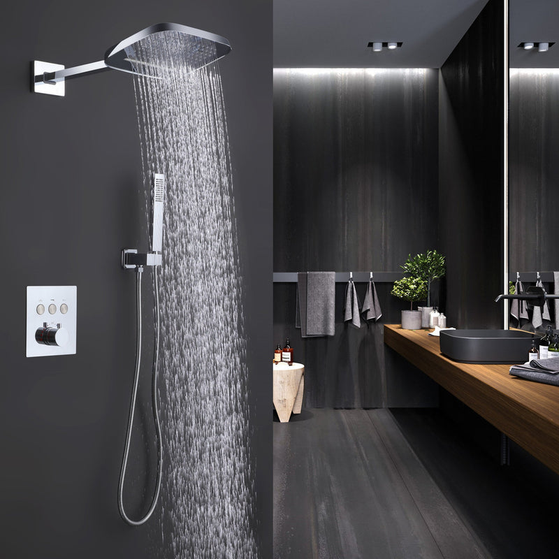 Wall Mounted Concealed Thermostatic Waterfall & Rainfall Shower System