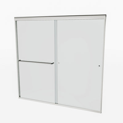 56inch - 60inch W x 58inch H Single Sliding Frameless Tub Door with Clear Glass