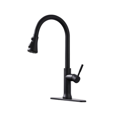 Single Handle Touch Pull Down Sprayer Kitchen Faucet with 360℃ Rotation in Matte Black