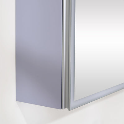 36 in. W x 28 in. H Rectangular Surface Mount LED Mirror Medicine Cabinet in Lavender