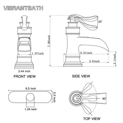 Waterfall Single Hole Single-Handle Low-Arc Bathroom Faucet With Pop-up Drain Assembly