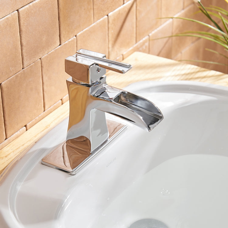 Single Hole Single-Handle Low-Arc Bathroom Faucet with Drain Assembly