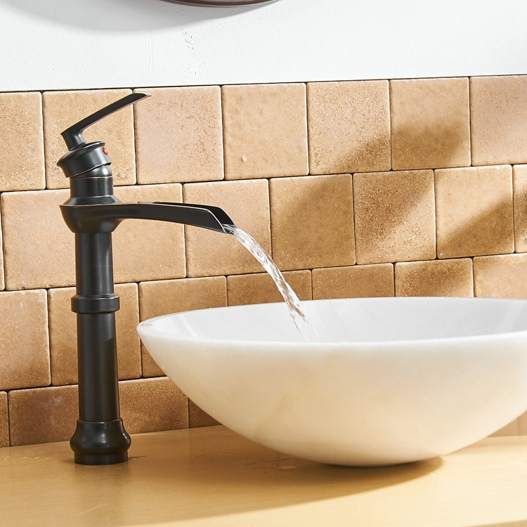 Single Handle Single Hole Bathroom Faucet High Spout Pop-Up Drain Included