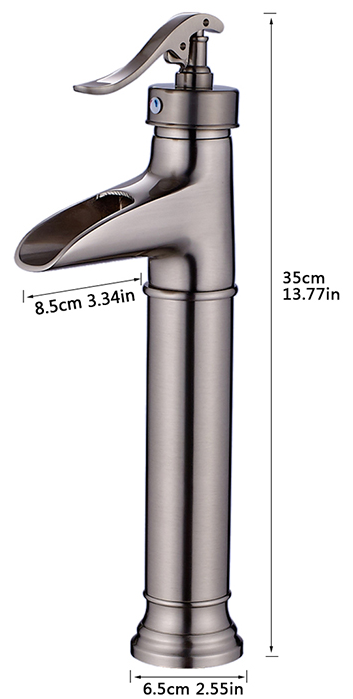 Single Handle Single Hole Bathroom Faucet with Waterfall Spout