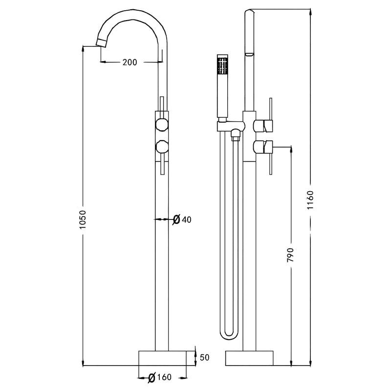 Single Handle Freestanding Bathtub Faucet