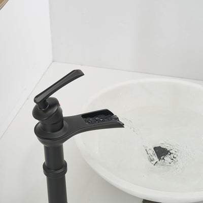 Single Handle Single Hole Bathroom Faucet High Spout Pop-Up Drain Included