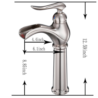 Single Handle Lamp Shaped High Spout Single Hole Bathroom Faucet and Spot Resist Faucet