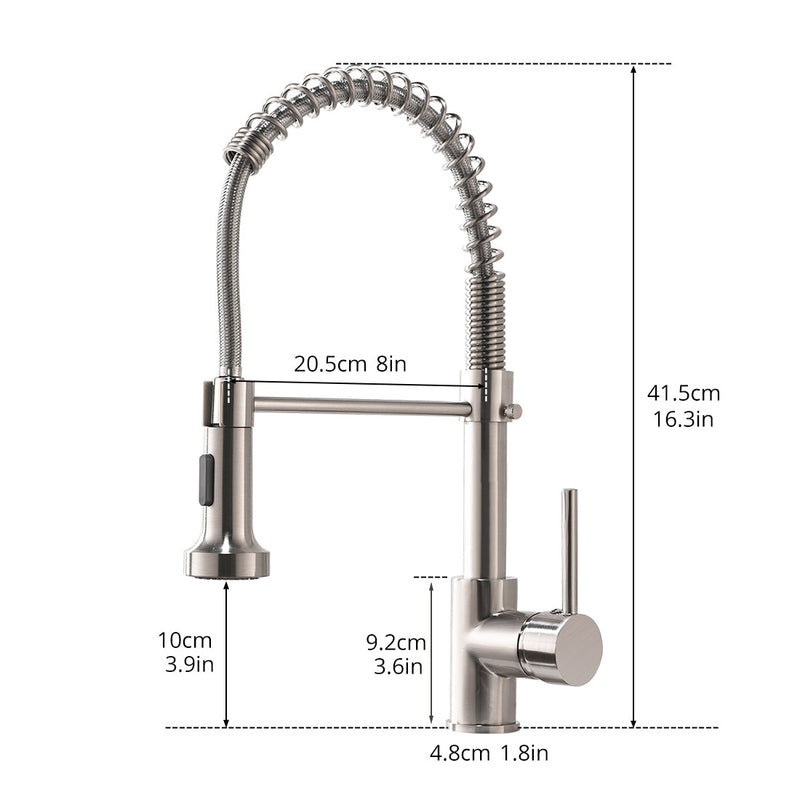 Single Handle Pull Down Sprayer Kitchen Faucet with 360℃ Rotation