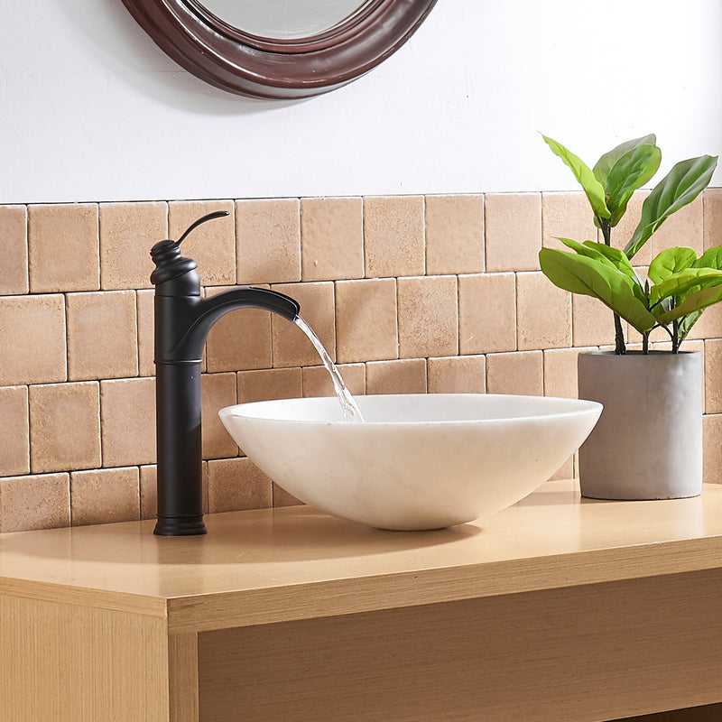 Waterfall Single Hole Single-Handle Vessel Bathroom Faucet With Pop-up Drain Assembly