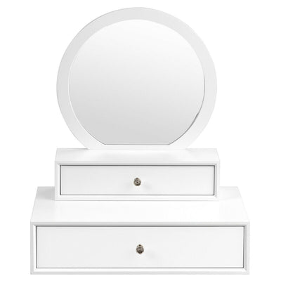 Makeup Dressing Wall Mounted Vanity Mirror with 2 Drawer