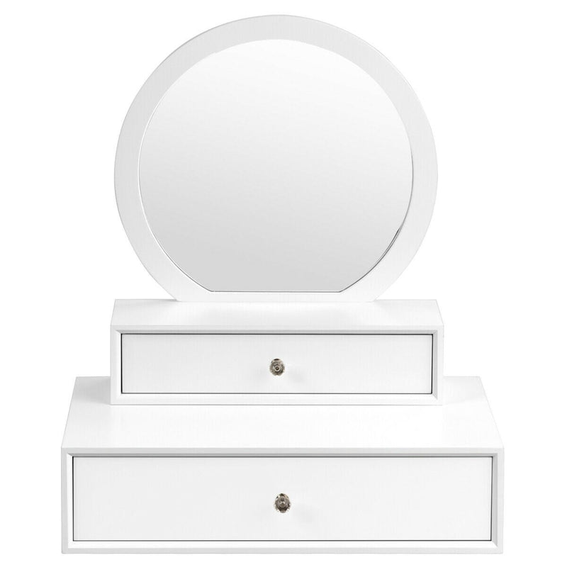 Makeup Dressing Wall Mounted Vanity Mirror with 2 Drawer