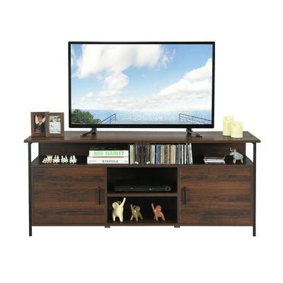 65" TV Stand with Open Shelves and Storage Cabinets