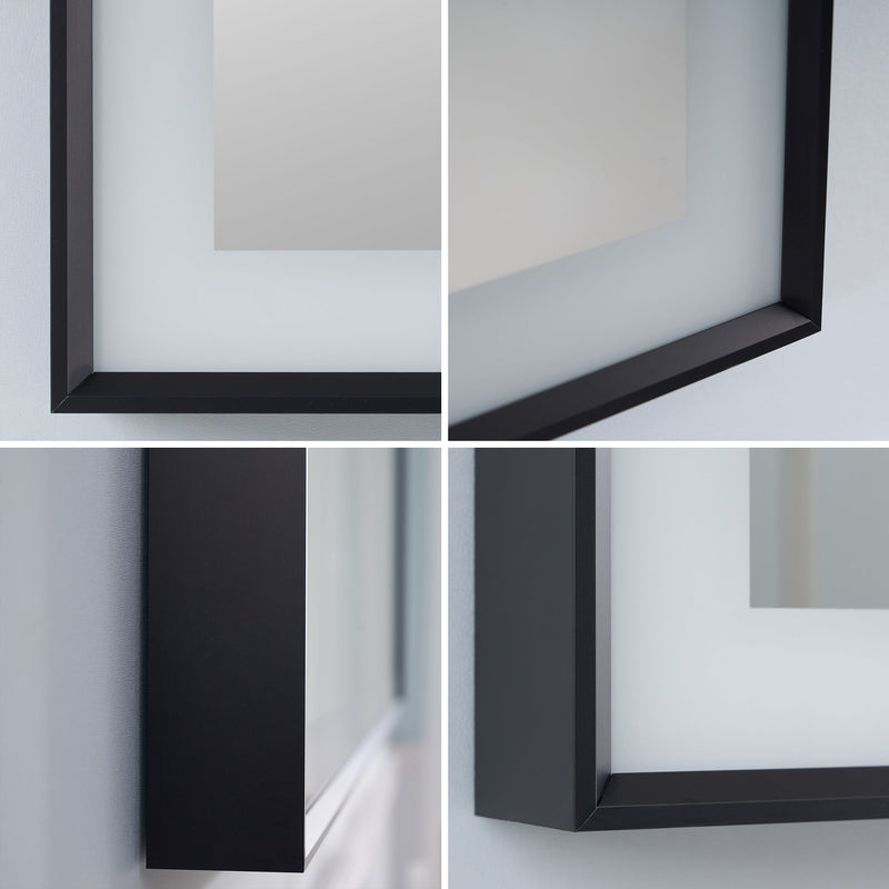 60 in. W x 28 in. H Rectangular Aluminum Framed LED Wall Mount Anti-Fog Modern Decorative Bathroom Vanity Mirror in Matte Black