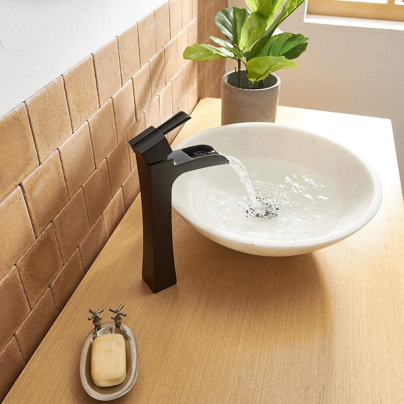 Single Hole Single-Handle Vessel Bathroom Faucet with Pop Up Drain without Overflow